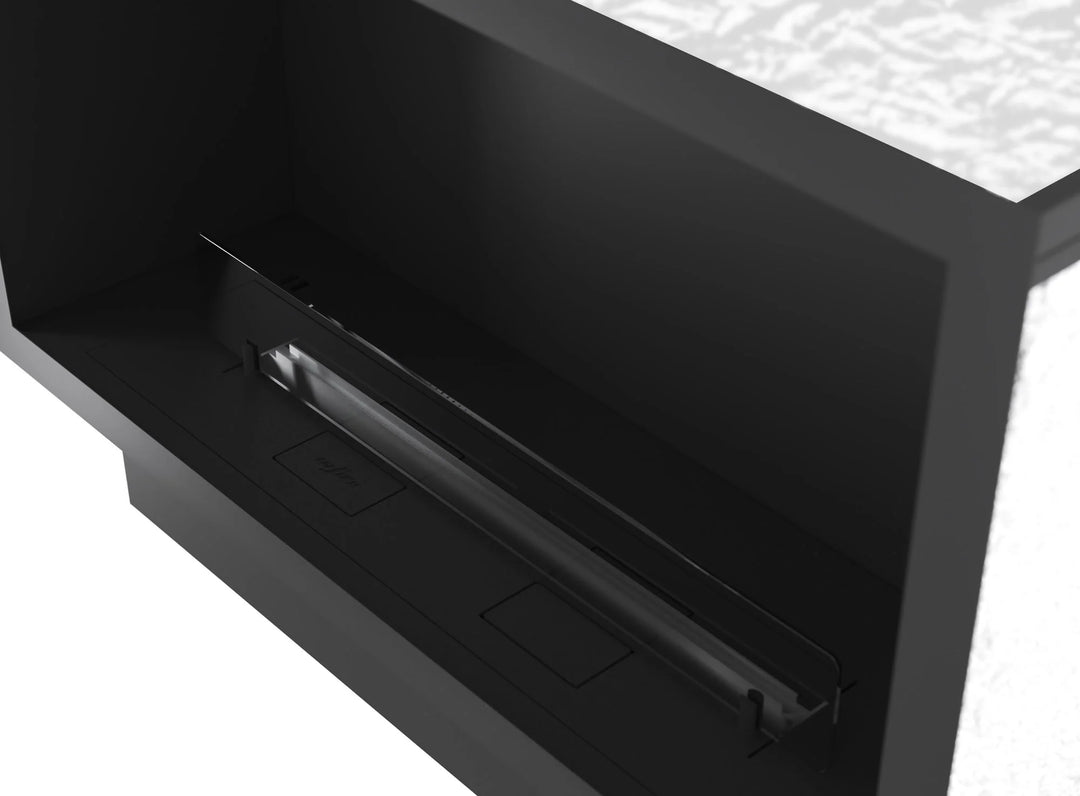 Bioethanol Einbaukamin Einbau Kamin Ofen ETRONIC BASIC INSIDE 1000 InFire Automatisch Pumpe App Fernbedienung Nahaufnahme