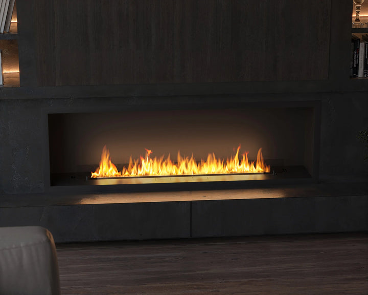 Bioethanol Einbaukamin Einbau Kamin Ofen ETRONIC BASIC INSIDE 1800 InFire Automatisch Pumpe App Fernbedienung Wohnzimmer Nahaufnahme