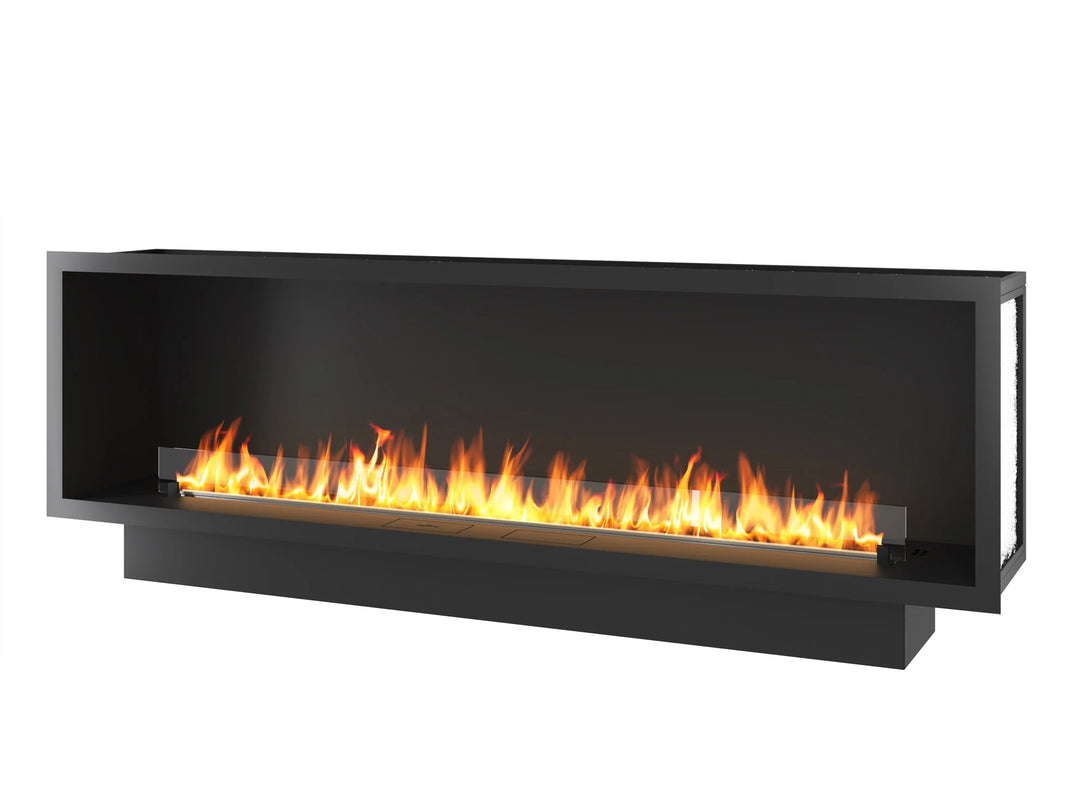 Bioethanol Einbaukamin Ofen Einbau Kamin INSIDE ETRONIC 2000 200cm von InFire App Steuerung Pumpe Automatisch Fernbedienung mit Glas