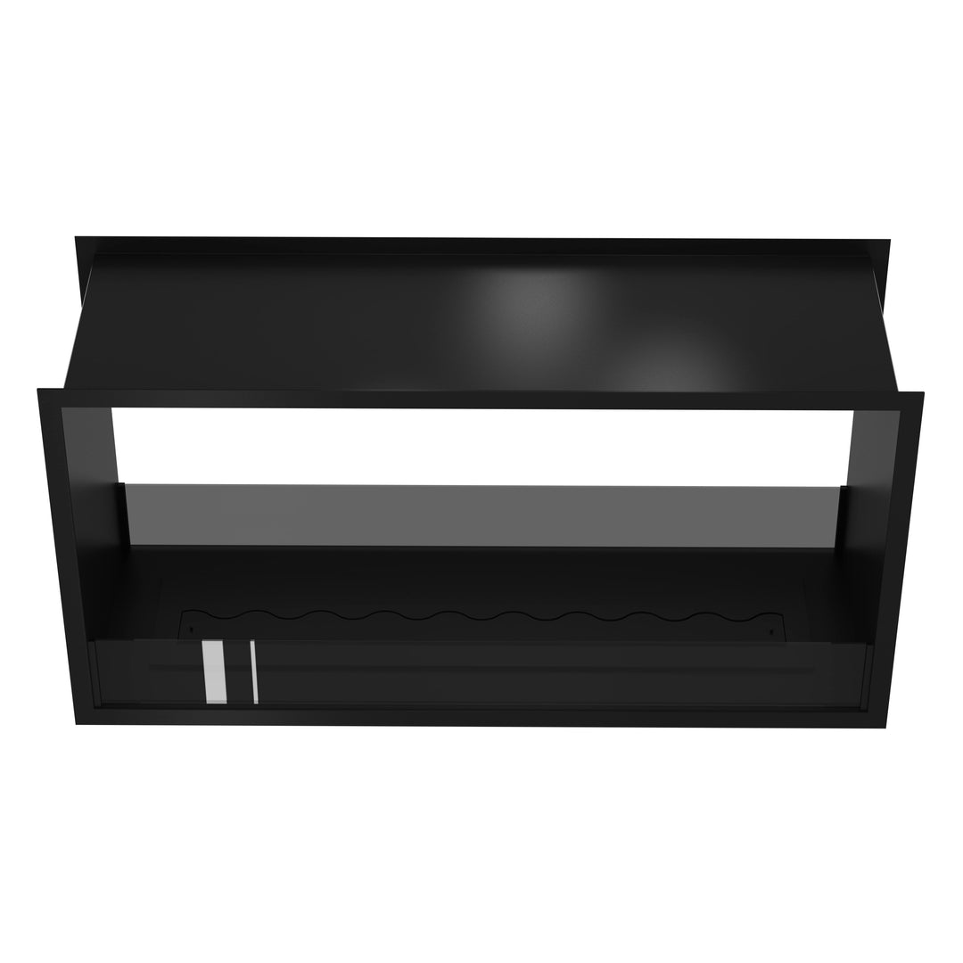 Bioethanol Tunnelkamin FAME Zweiseitig Einbau Bio Ethanol Kamin mit Glas 110cm & 120cm Schwarz Wild Flame Frontal