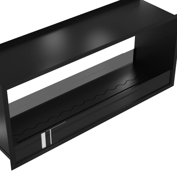 Bioethanol Tunnelkamin FAME Zweiseitig Einbau Bio Ethanol Kamin mit Glas 130cm & 140cm Schwarz Wild Flame Detailaufnahme