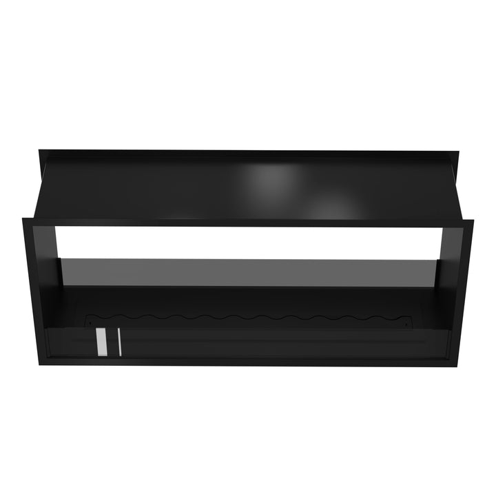 Bioethanol Tunnelkamin FAME Zweiseitig Einbau Bio Ethanol Kamin mit Glas 130cm & 140cm Schwarz Wild Flame Frontal