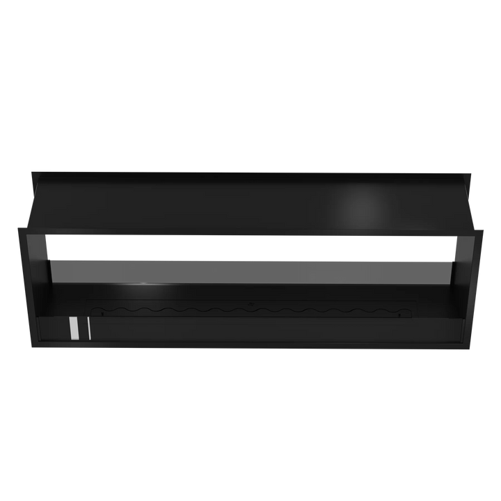 Bioethanol Tunnelkamin FAME Zweiseitig Einbau Bio Ethanol Kamin mit Glas 200cm Schwarz Wild Flame Frontal