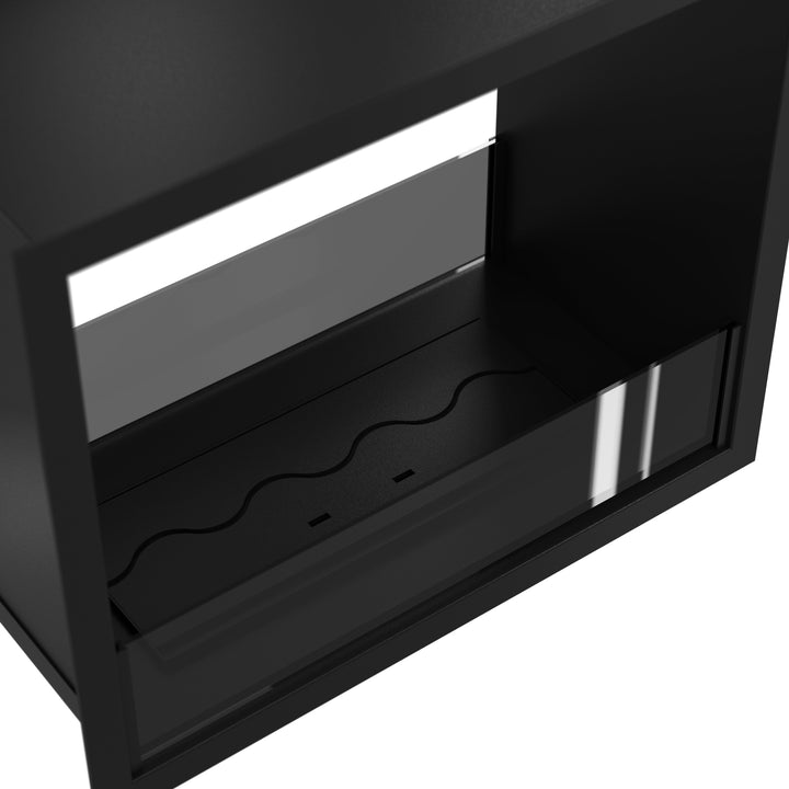 Bioethanol Tunnelkamin FAME Zweiseitig Einbau Bio Ethanol Kamin mit Glas 50cm & 60cm Schwarz Wild Flame Detailaufnahme