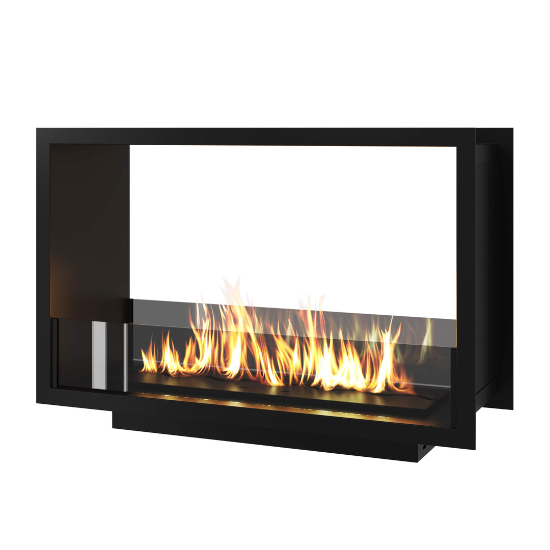 Bioethanol Tunnelkamin FAME Zweiseitig Einbau Bio Ethanol Kamin mit Glas 70cm & 80cm Schwarz Wild Flame
