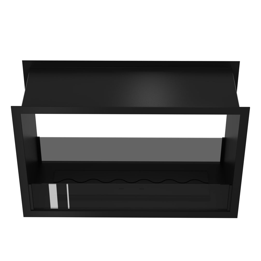 Bioethanol Tunnelkamin FAME Zweiseitig Einbau Bio Ethanol Kamin mit Glas 70cm & 80cm Schwarz Wild Flame Frontal