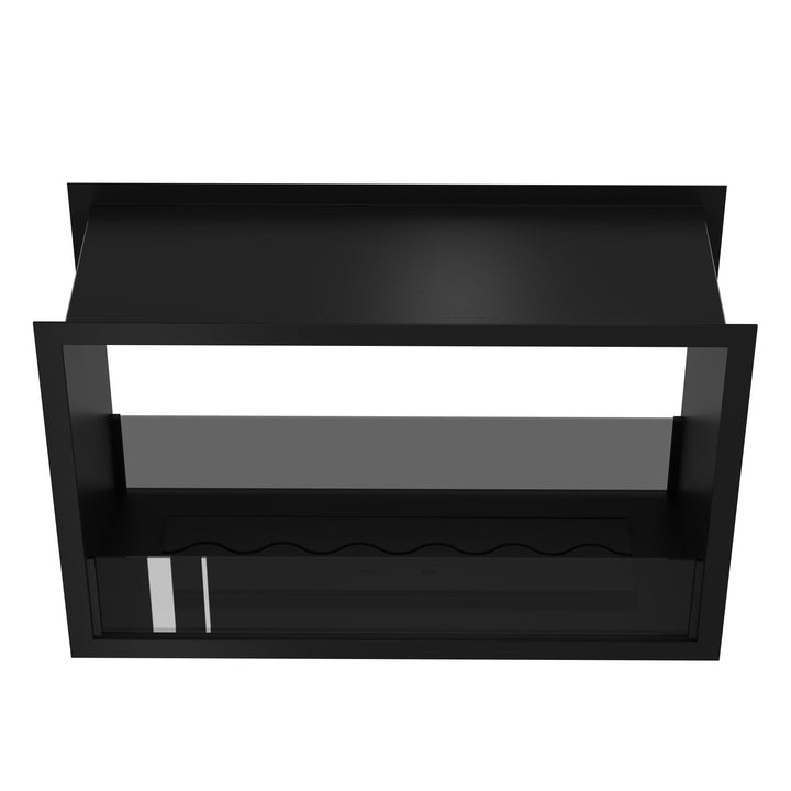 Bioethanol Tunnelkamin FAME Zweiseitig Einbau Bio Ethanol Kamin mit Glas 70cm & 80cm Schwarz Wild Flame Frontal