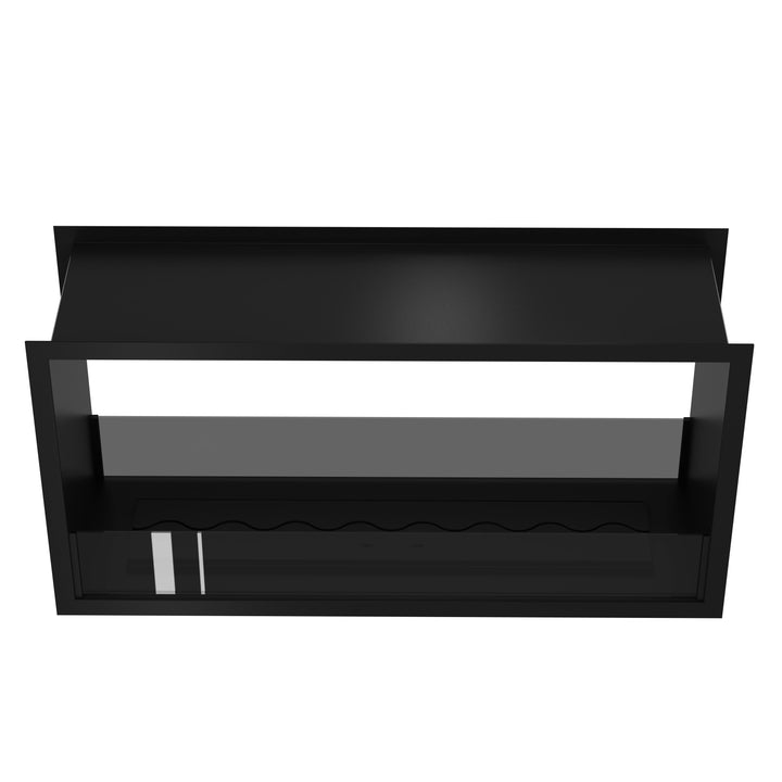 Bioethanol Tunnelkamin FAME Zweiseitig Einbau Bio Ethanol Kamin mit Glas 90cm & 100cm Schwarz Wild Flame Frontal