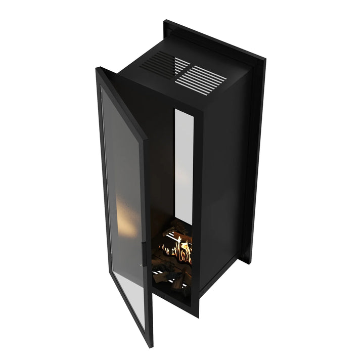 Bioethanol Tunnelkamin Zweiseitig Vertikal FAME Wild Flame Vollverglasung Raumteiler 90cm Breite Offen Draufsicht