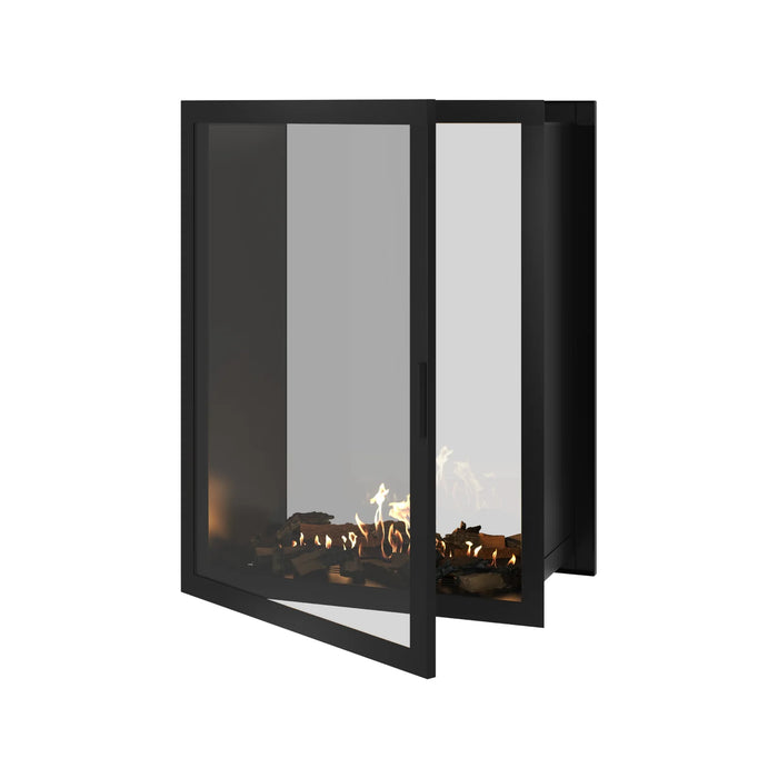 Bioethanol Tunnelkamin Zweiseitig Vertikal FAME Wild Flame Vollverglasung Raumteiler 90x100cm