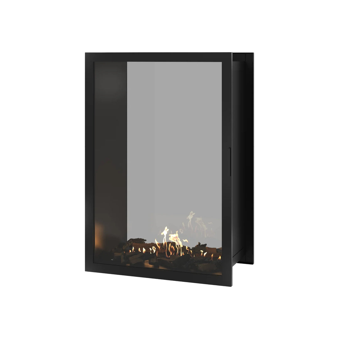 Bioethanol Tunnelkamin Zweiseitig Vertikal FAME Wild Flame Vollverglasung Raumteiler 90x100cm Frontal