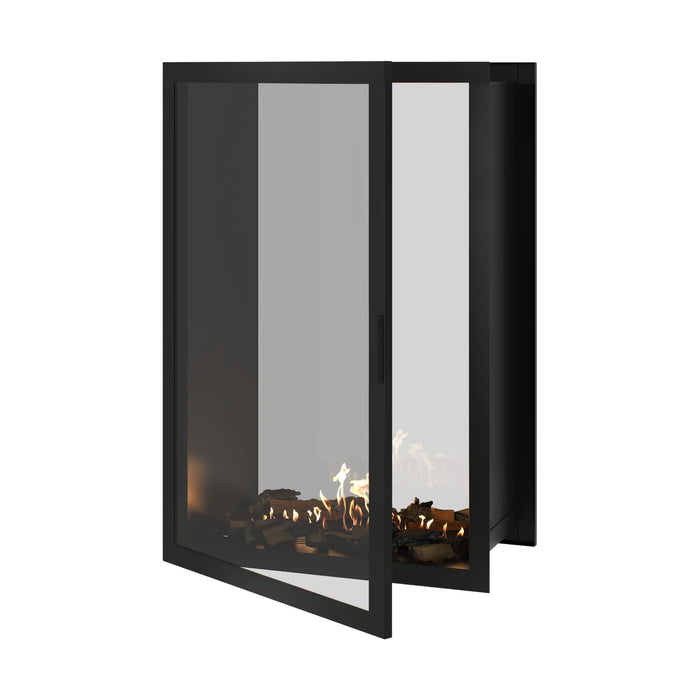Bioethanol Tunnelkamin Zweiseitig Vertikal FAME Wild Flame Vollverglasung Raumteiler 90x120cm Offen