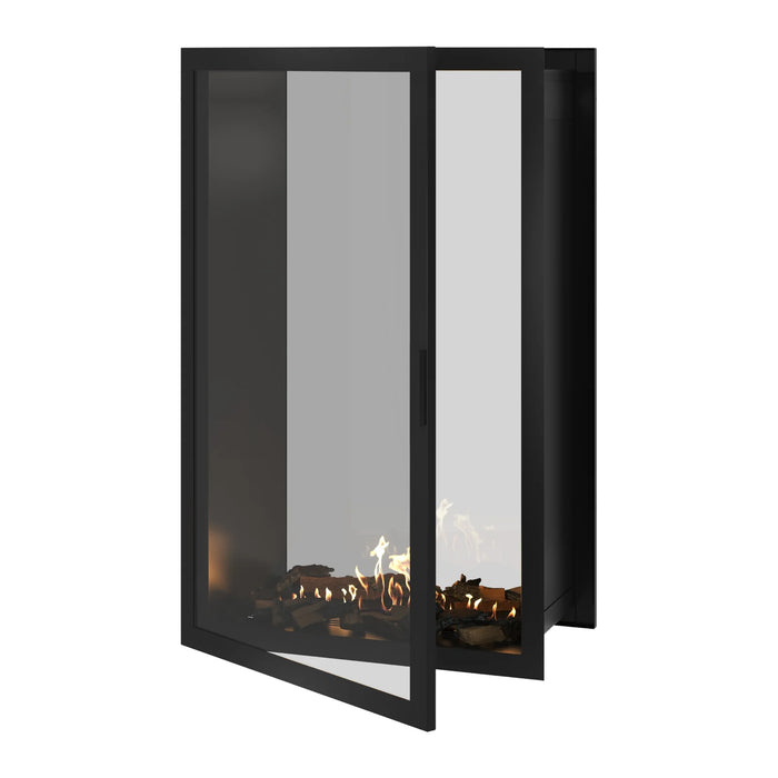 Bioethanol Tunnelkamin Zweiseitig Vertikal FAME Wild Flame Vollverglasung Raumteiler 90x140cm Offen