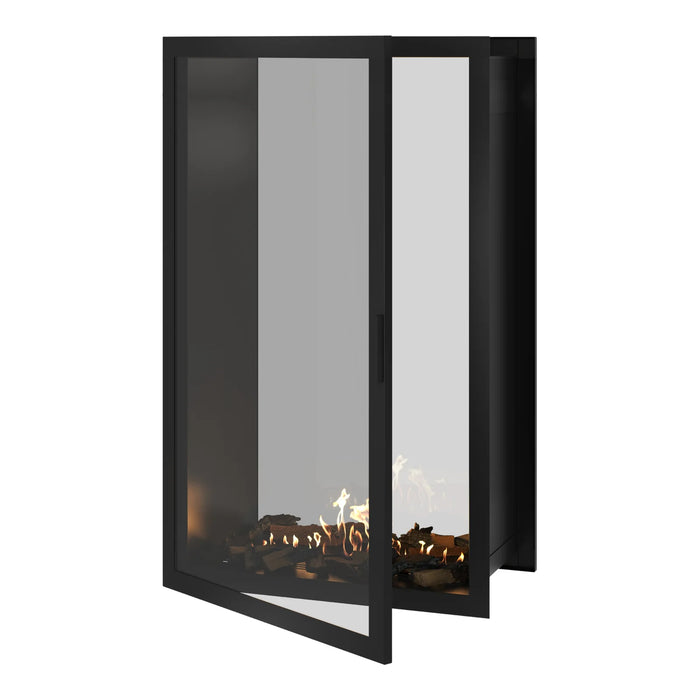 Bioethanol Tunnelkamin Zweiseitig Vertikal FAME Wild Flame Vollverglasung Raumteiler 90x160cm Offen