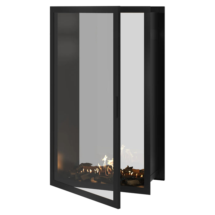Bioethanol Tunnelkamin Zweiseitig Vertikal FAME Wild Flame Vollverglasung Raumteiler 90x180cm Offen