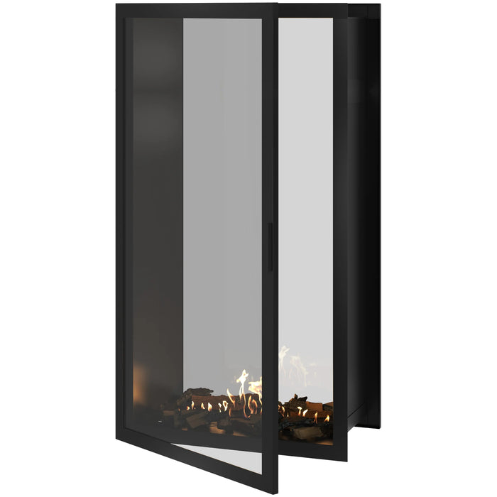 Bioethanol Tunnelkamin Zweiseitig Vertikal FAME Wild Flame Vollverglasung Raumteiler 90x200cm Offen