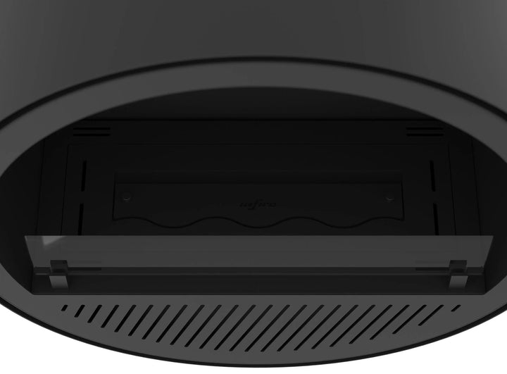 Bioethanol Wandkamin INCYCLE SLIM InFire SlimFire Schwarz Rund Wohnzimmer Nahaufnahme Draufsicht Verarbeitung