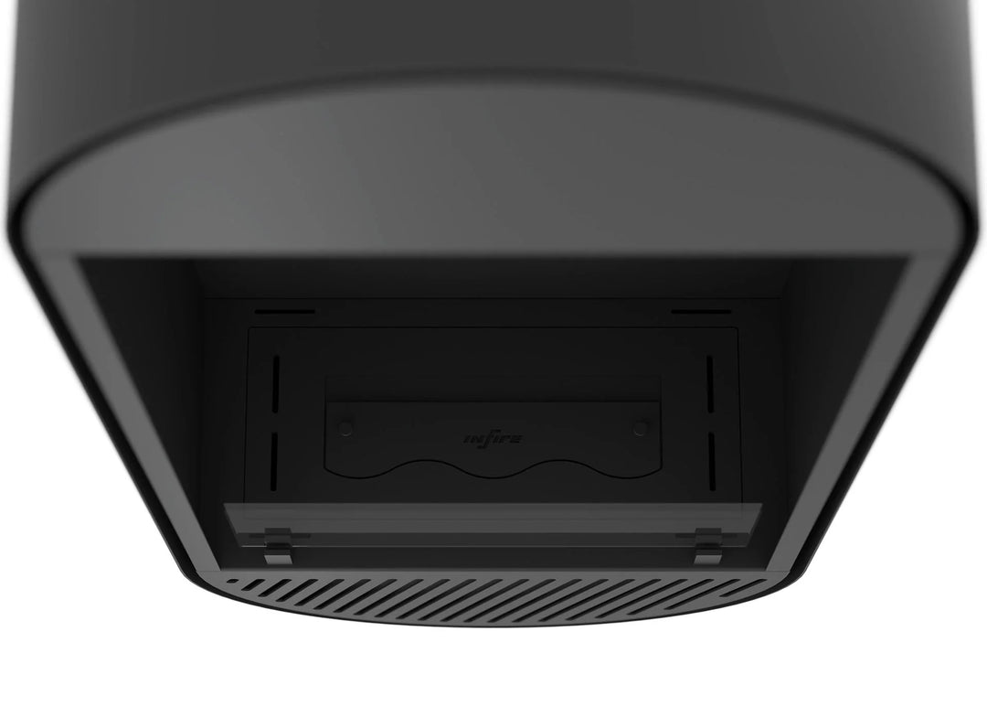 Bioethanol Wandkamin INCYCLE SLIM Vertikal Schwarz InFire SlimFire Bio Ethanol Wand Kamin Ofen Wandmontage Biokamin mit Glas Draufsicht