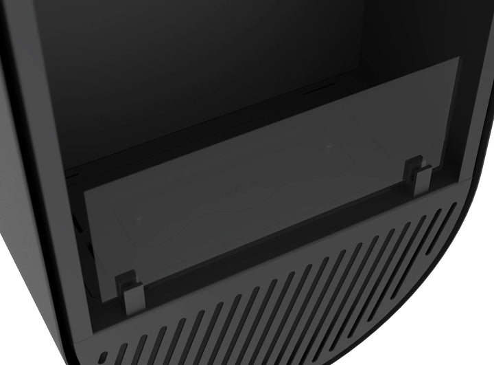 Bioethanol Wandkamin INCYCLE SLIM Vertikal Schwarz InFire SlimFire Bio Ethanol Wand Kamin Ofen Wandmontage Biokamin mit Glas Nahaufnahme