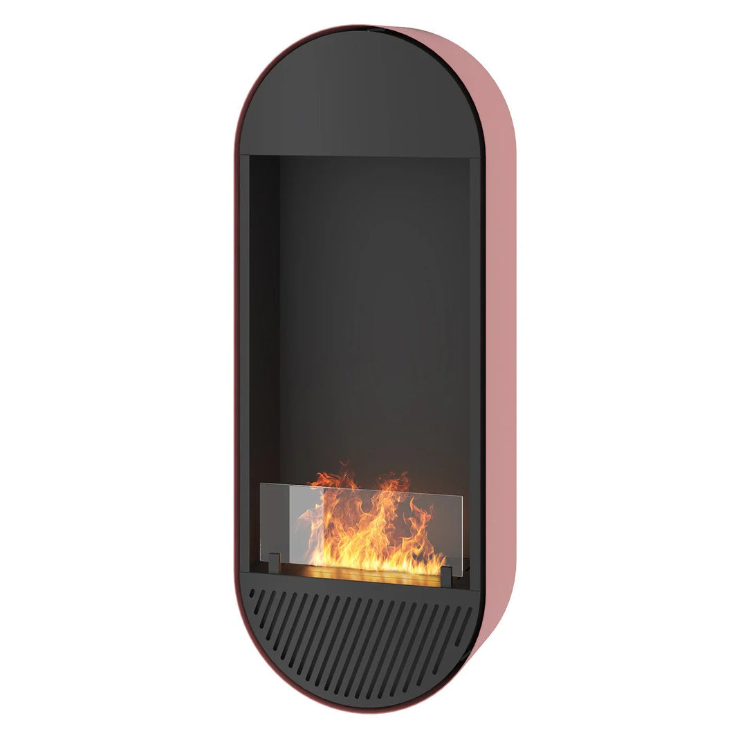 Bioethanol Wandkamin INCYCLE SLIM Vertikal Schwarz Lachs InFire SlimFire Bio Ethanol Wand Kamin Ofen Wandmontage Biokamin mit Glas