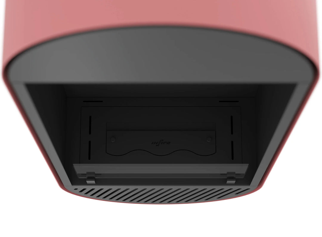 Bioethanol Wandkamin INCYCLE SLIM Vertikal Schwarz Lachs InFire SlimFire Bio Ethanol Wand Kamin Ofen Wandmontage Biokamin mit Glas Draufsicht