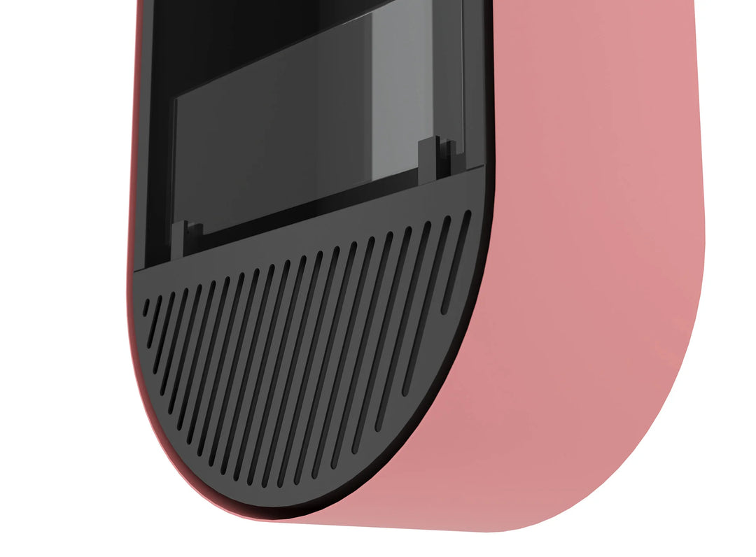 Bioethanol Wandkamin INCYCLE SLIM Vertikal Schwarz Lachs InFire SlimFire Bio Ethanol Wand Kamin Ofen Wandmontage Biokamin mit Glas Seitlich Details