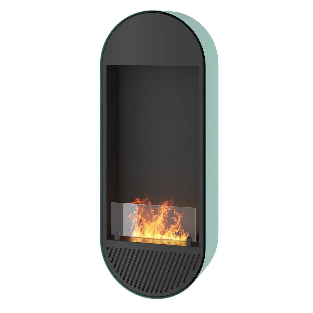 Bioethanol Wandkamin INCYCLE SLIM Vertikal Schwarz Minze InFire SlimFire Bio Ethanol Wand Kamin Ofen Wandmontage Biokamin mit Glas