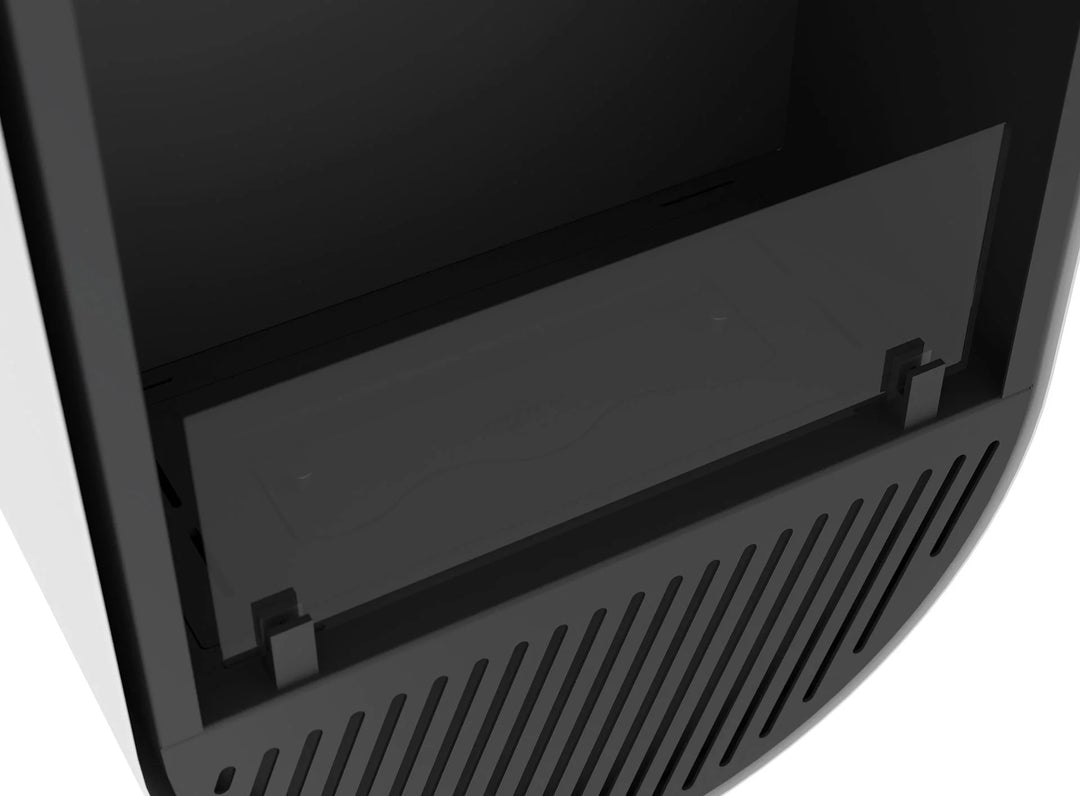 Bioethanol Wandkamin INCYCLE SLIM Vertikal Schwarz Weiss InFire SlimFire Bio Ethanol Wand Kamin Ofen Wandmontage Biokamin mit Glas Nahaufnahme