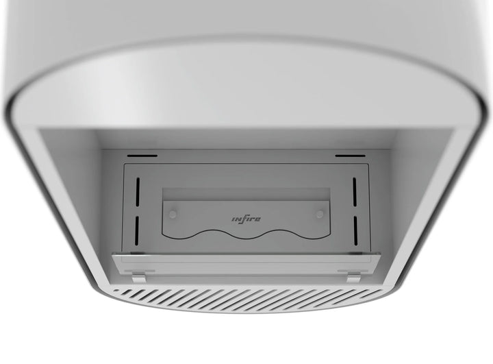 Bioethanol Wandkamin INCYCLE SLIM Vertikal Weiss InFire SlimFire Bio Ethanol Wand Kamin Ofen Wandmontage Biokamin mit Glas Draufsicht