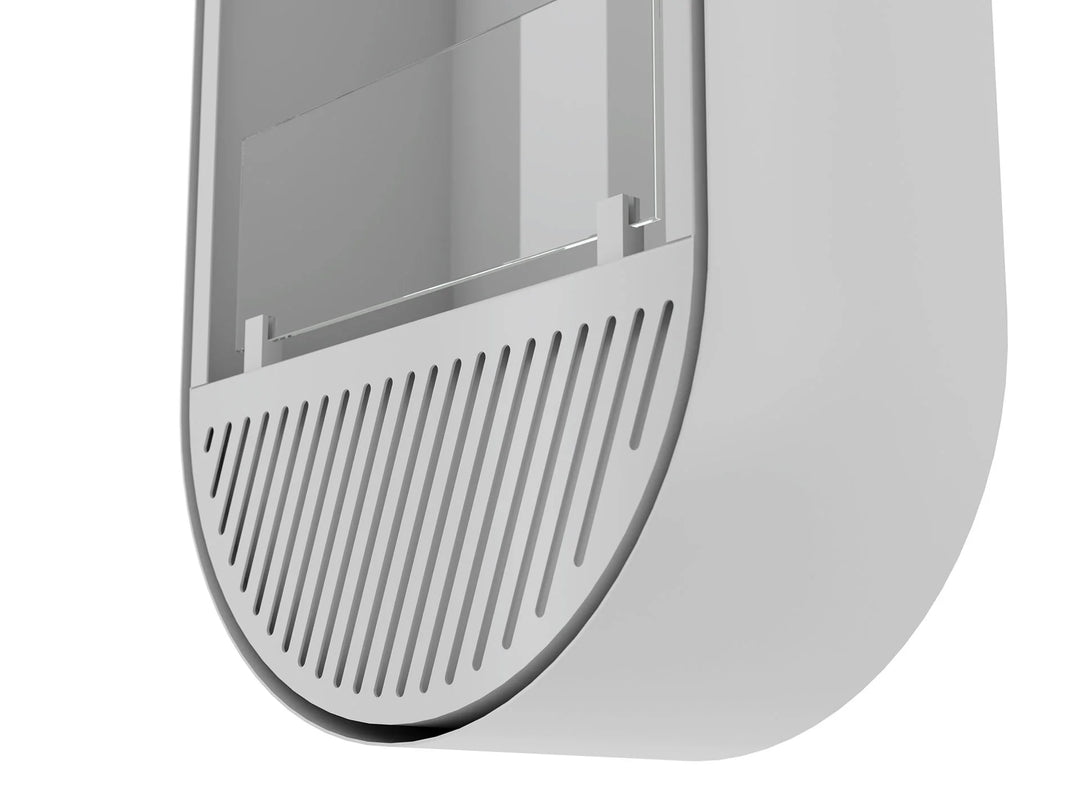 Bioethanol Wandkamin INCYCLE SLIM Vertikal Weiss InFire SlimFire Bio Ethanol Wand Kamin Ofen Wandmontage Biokamin mit Glas Seitlich Details