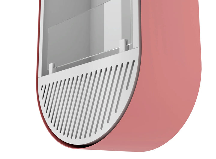 Bioethanol Wandkamin INCYCLE SLIM Vertikal Weiss Lachs InFire SlimFire Bio Ethanol Wand Kamin Ofen Wandmontage Biokamin mit Glas Seitlich Details