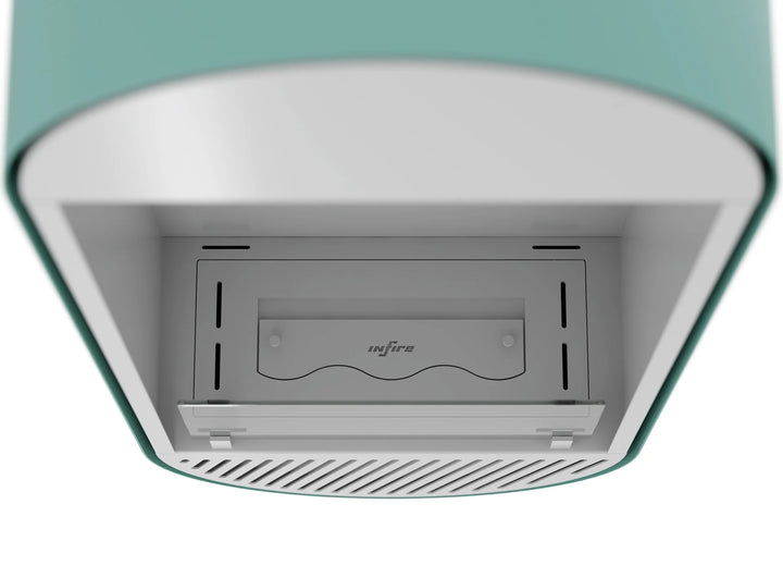 Bioethanol Wandkamin INCYCLE SLIM Vertikal Weiss Minze InFire SlimFire Bio Ethanol Wand Kamin Ofen Wandmontage Biokamin mit Glas Draufsicht