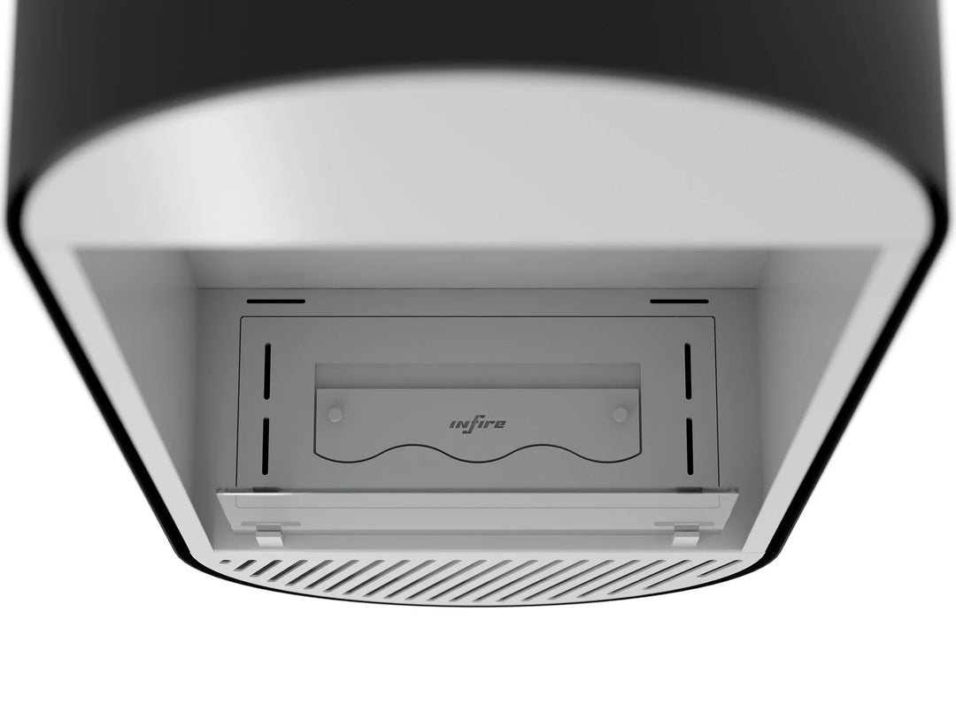 Bioethanol Wandkamin INCYCLE SLIM Vertikal Weiss Schwarz InFire SlimFire Bio Ethanol Wand Kamin Ofen Wandmontage Biokamin mit Glas Draufsicht