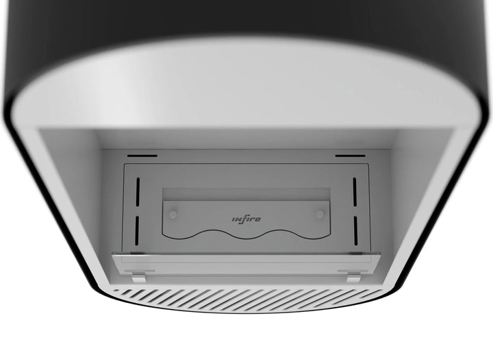 Bioethanol Wandkamin INCYCLE SLIM Vertikal Weiss Schwarz InFire SlimFire Bio Ethanol Wand Kamin Ofen Wandmontage Biokamin mit Glas Draufsicht