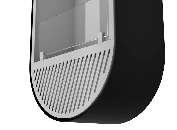 Bioethanol Wandkamin INCYCLE SLIM Vertikal Weiss Schwarz InFire SlimFire Bio Ethanol Wand Kamin Ofen Wandmontage Biokamin mit Glas Seitlich Details