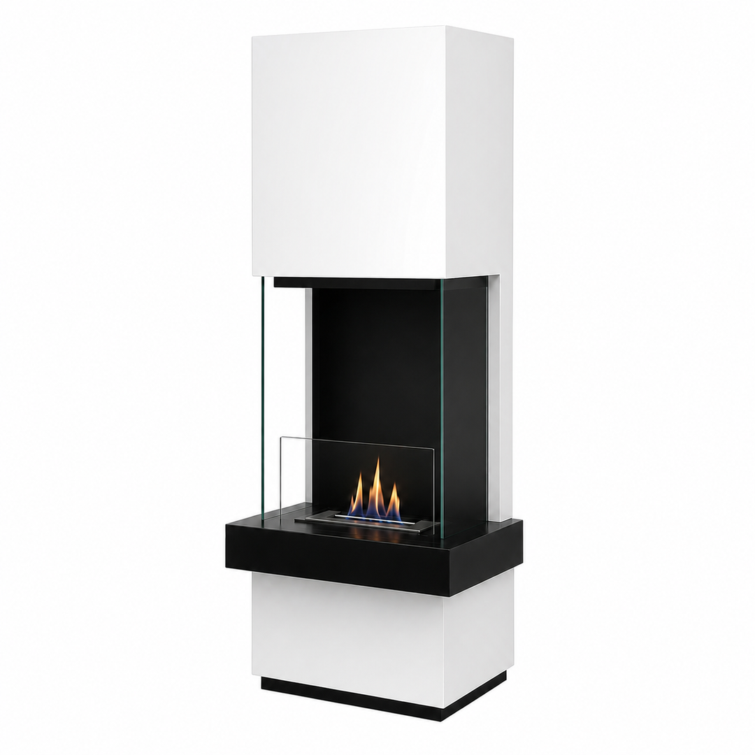 Freistehender Bioethanol Standkamin - RIMINI XS in Schwarz und Weiss