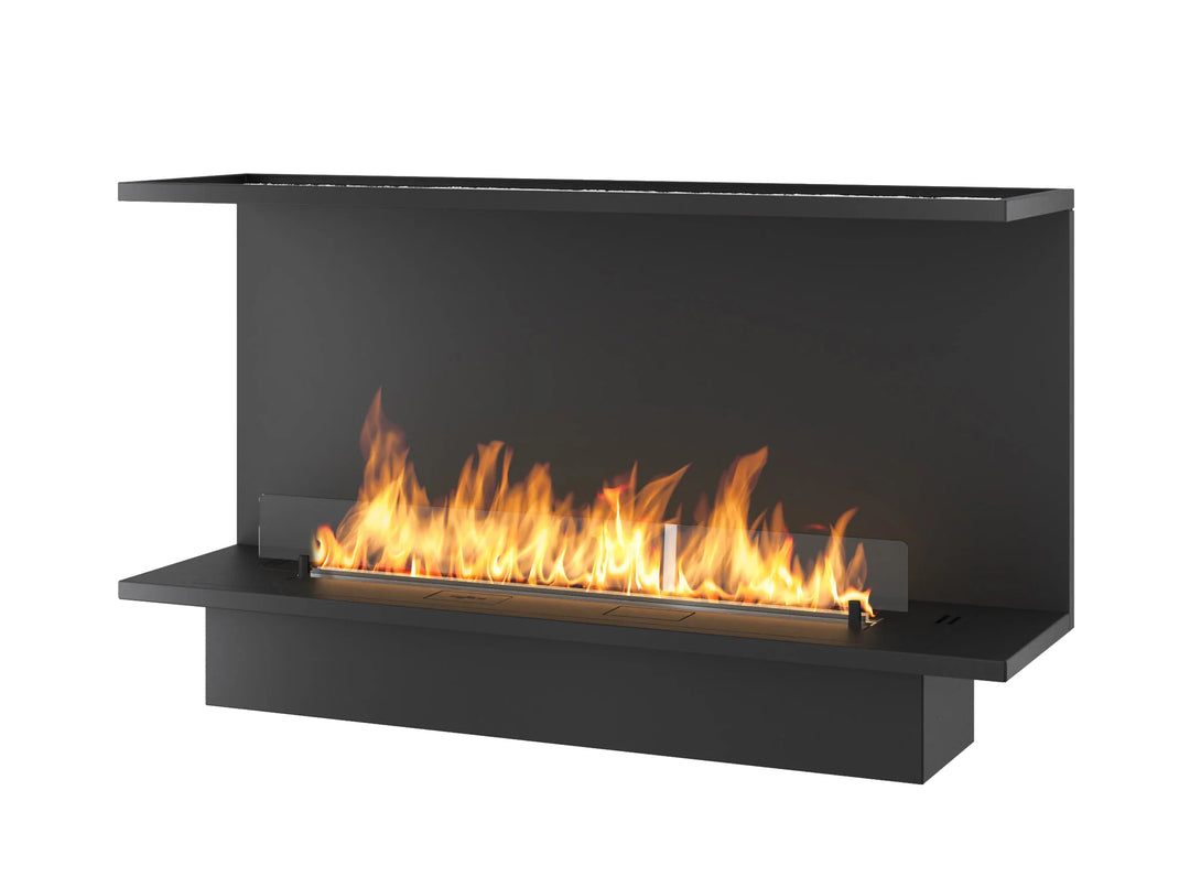 Dreiseitiger Bioethanol Einbaukamin Einbau Kamin Ofen ETRONIC BASIC INSIDE C1200 InFire Automatisch Pumpe App Fernbedienung Raumteiler mit Glas SmartFire