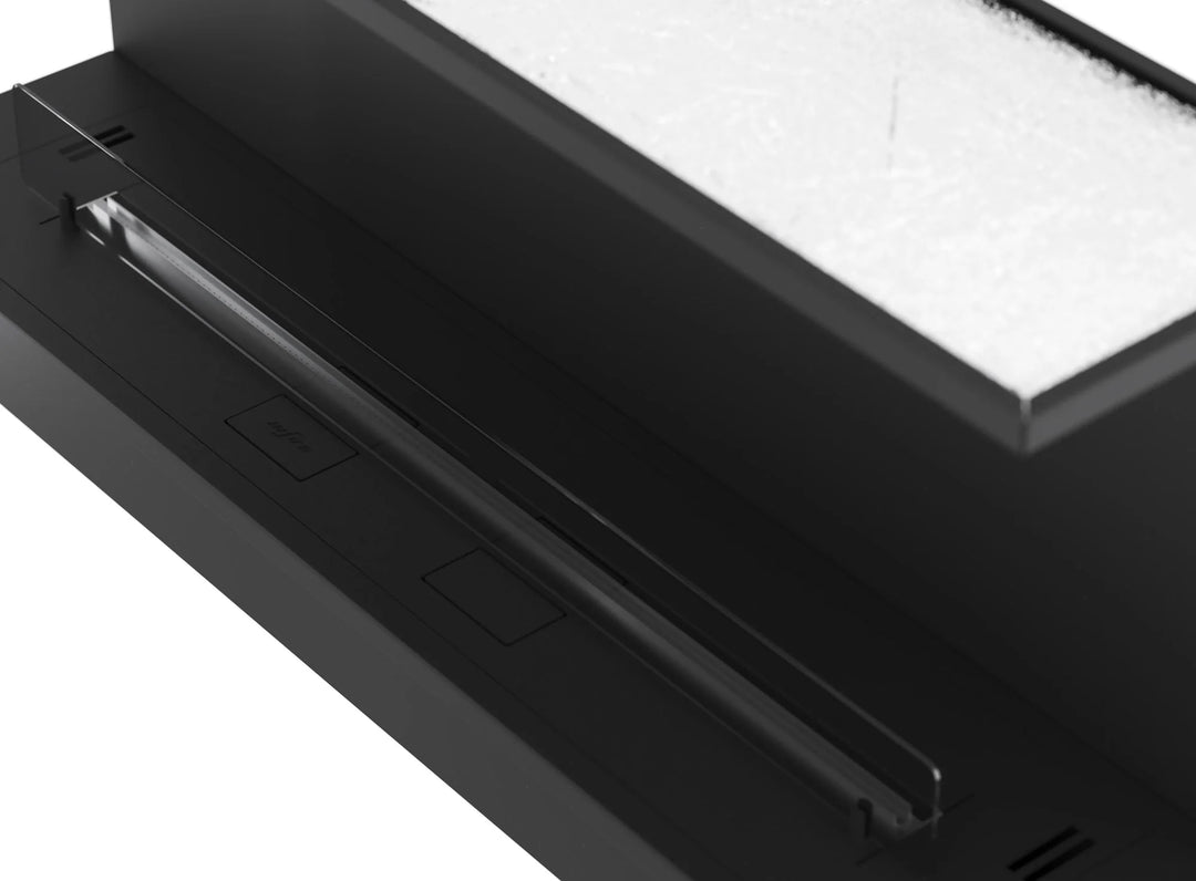 Dreiseitiger Bioethanol Einbaukamin Einbau Kamin Ofen ETRONIC BASIC INSIDE C1400 InFire Automatisch Pumpe App Fernbedienung Draufsicht