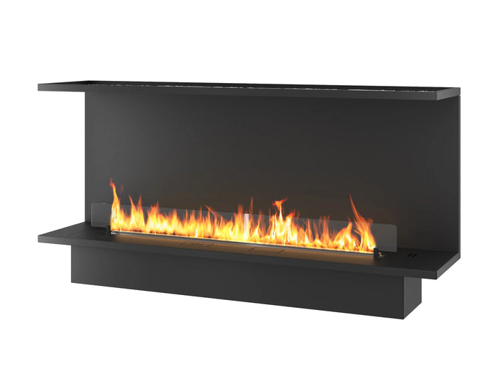 Dreiseitiger Bioethanol Einbaukamin Einbau Kamin Ofen ETRONIC BASIC INSIDE C1400 InFire Automatisch Pumpe App Fernbedienung Raumteiler mit Glas SmartFire