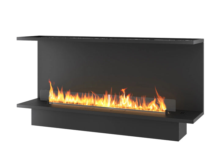 Dreiseitiger Bioethanol Einbaukamin Einbau Kamin Ofen ETRONIC BASIC INSIDE C1400 InFire Automatisch Pumpe App Fernbedienung Raumteiler mit Glas SmartFire