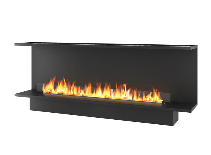 Dreiseitiger Bioethanol Einbaukamin Einbau Kamin Ofen ETRONIC BASIC INSIDE C1800 InFire Automatisch Pumpe App Fernbedienung Raumteiler mit Glas SmartFire