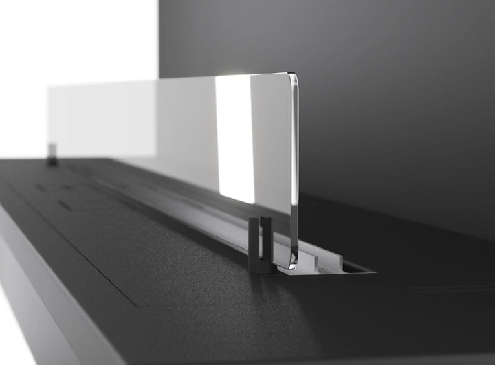 Dreiseitiger Bioethanol Einbaukamin Einbau Kamin Ofen ETRONIC BASIC INSIDE C InFire Automatisch Pumpe App Fernbedienung Nahaufnahme