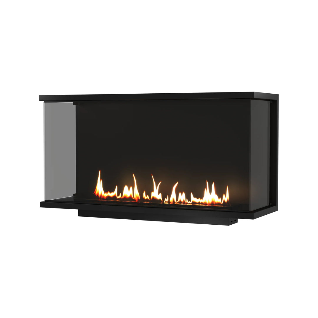 Dreiseitiger Bioethanol Einbaukamin Einbau Kamin Raumteiler Vollverglasung MATE 120cm Vollglas Raumtrenner Ethanol Ofen