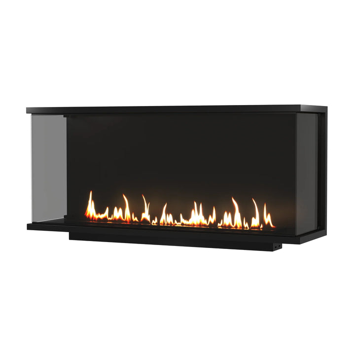 Dreiseitiger Bioethanol Einbaukamin Einbau Kamin Raumteiler Vollverglasung MATE 140cm Vollglas Raumtrenner Ethanol Ofen