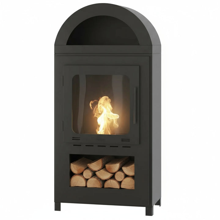 Freistehender Bioethanol Standkamin INCOZA 2 von InFire Bio Standofen stehender Bio Ethanol Kamin mit Glastür