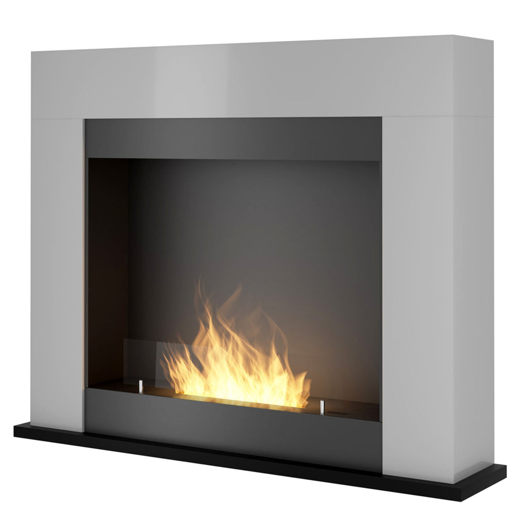 Freistehender Bioethanol Standkamin INPORTAL 2 von SimpleFire InFire Weiss Schwarz stehender Biokamin