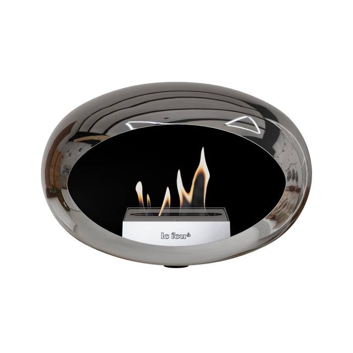 Bioethanol Wandkamin - Le Feu DOME WALL CHROM SILBER