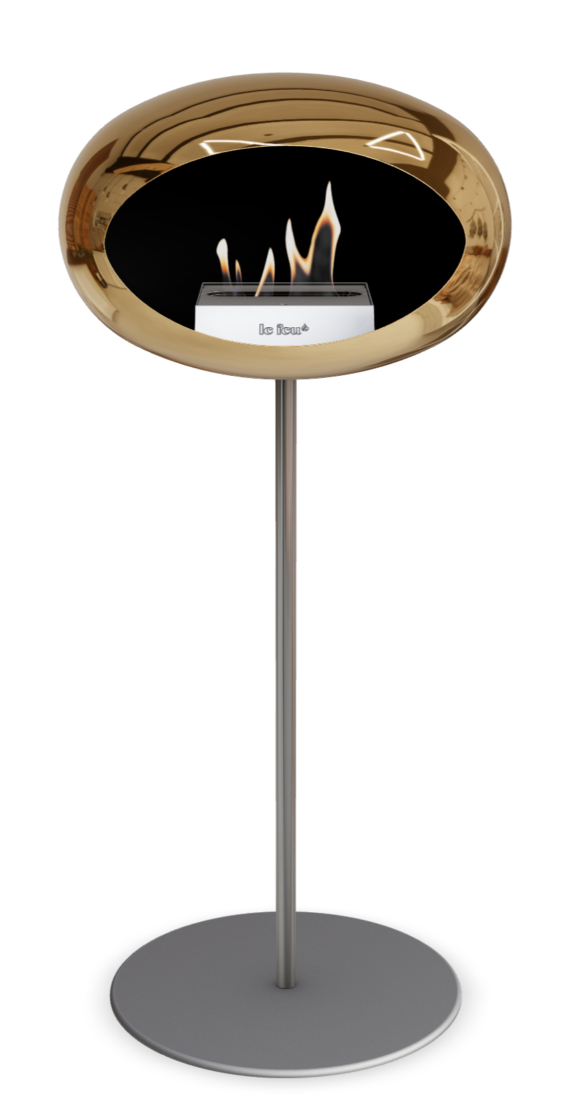 Le Feu GROUND STEEL HIGH Chrom Roségold Ø 25 mm – Rohr Edelstahl, Brenner Edelstahl, Bodenplatte Nickel