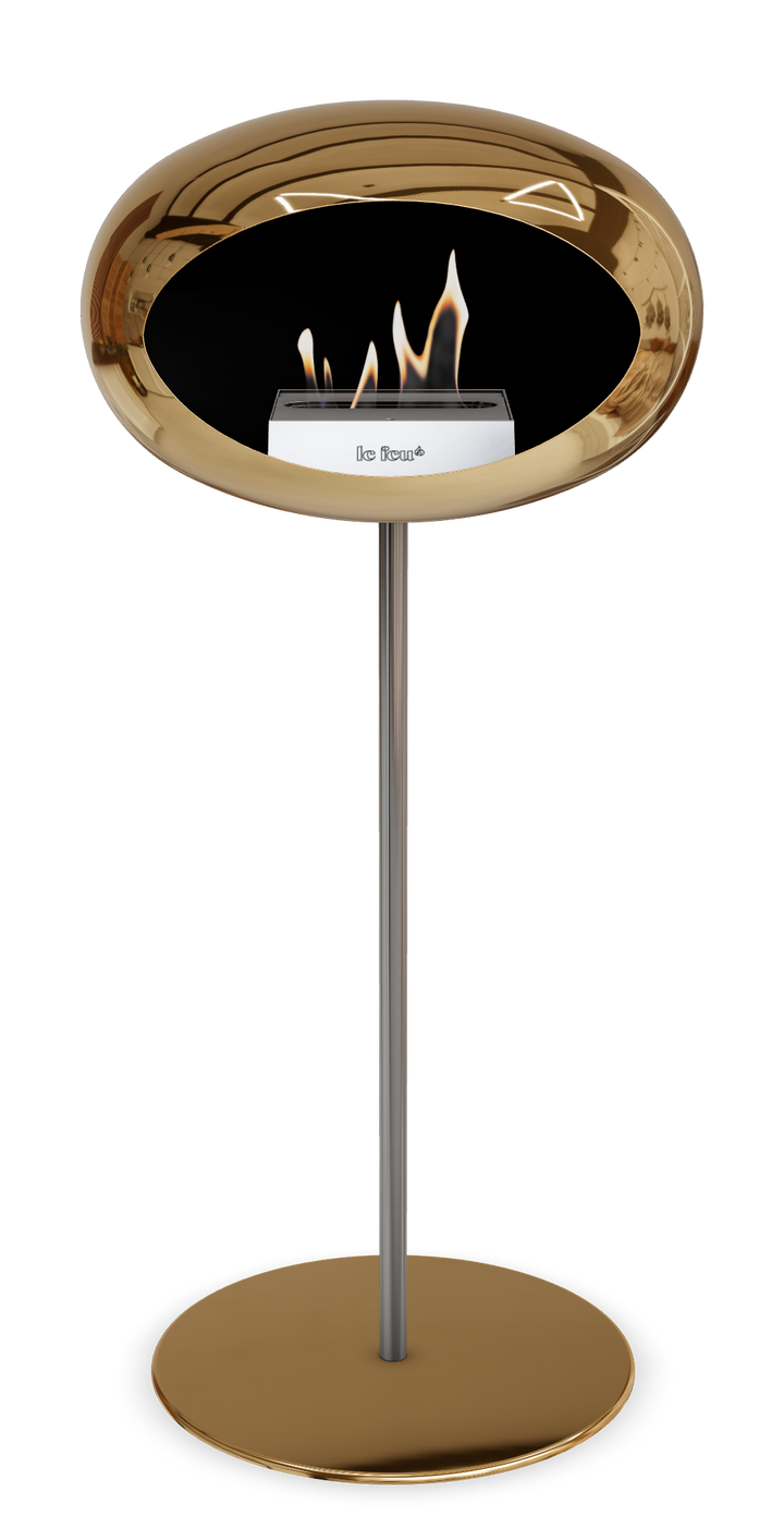 Le Feu GROUND STEEL HIGH Chrom Roségold Ø 25 mm – Rohr Edelstahl, Brenner Edelstahl, Bodenplatte Roségold