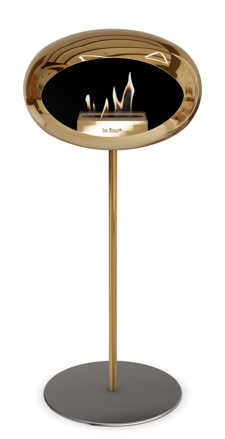 Le Feu GROUND STEEL HIGH Chrom Roségold Ø 25 mm – Rohr Roségold, Brenner Roségold, Bodenplatte Edelstahl